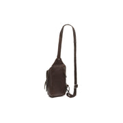 Brown Leather Sling Bag Riga voor Dames, detail view 4