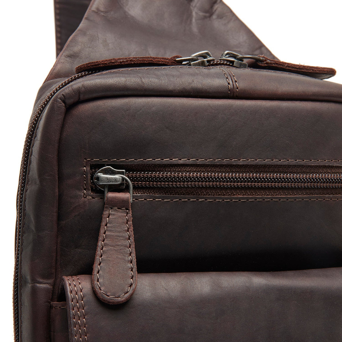 Brown Leather Sling Bag Turelle voor Dames, detail view 1