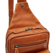 Cognac Leather Sling Bag Turelle voor Dames, detail view 1