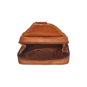Cognac Leather Sling Bag Turelle voor Dames, detail view 4