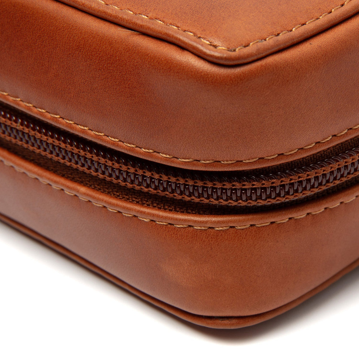 Cognac Leather Tech-Organizer Ardan voor Dames, detail view 3