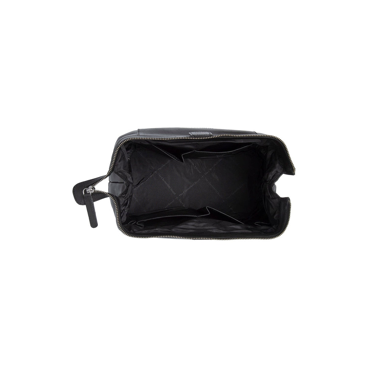Close-Up Detail of Classic Collar &amp; Heavy-Duty Zipper Hardware on Biassa Full-Grain Leather Toiletry Bag voor Dames