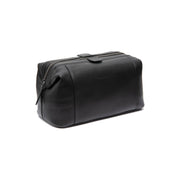 Biassa Full-Grain Leather Toiletry Bag voor Dames in Classic 100% Full-Grain Leather - Front Profile View &amp; Tailored Silhouette | Buy Online