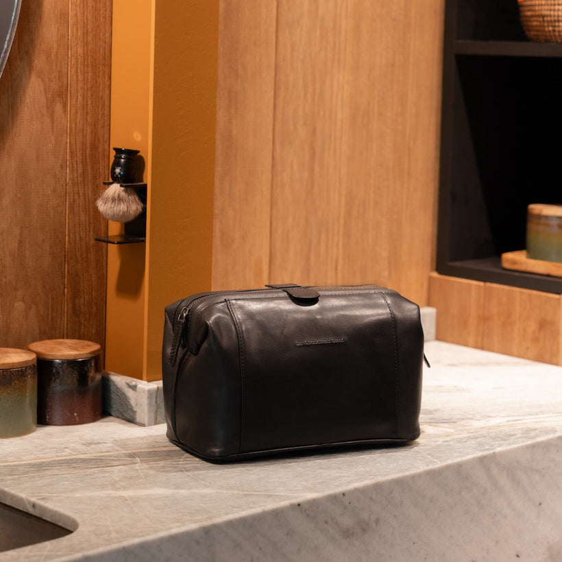 Biassa Full-Grain Leather Toiletry Bag voor Dames