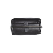 Biassa Full-Grain Leather Toiletry Bag voor Dames - Lateral Side Profile View Showing Sleeve Cut &amp; Athletic Taper Fit