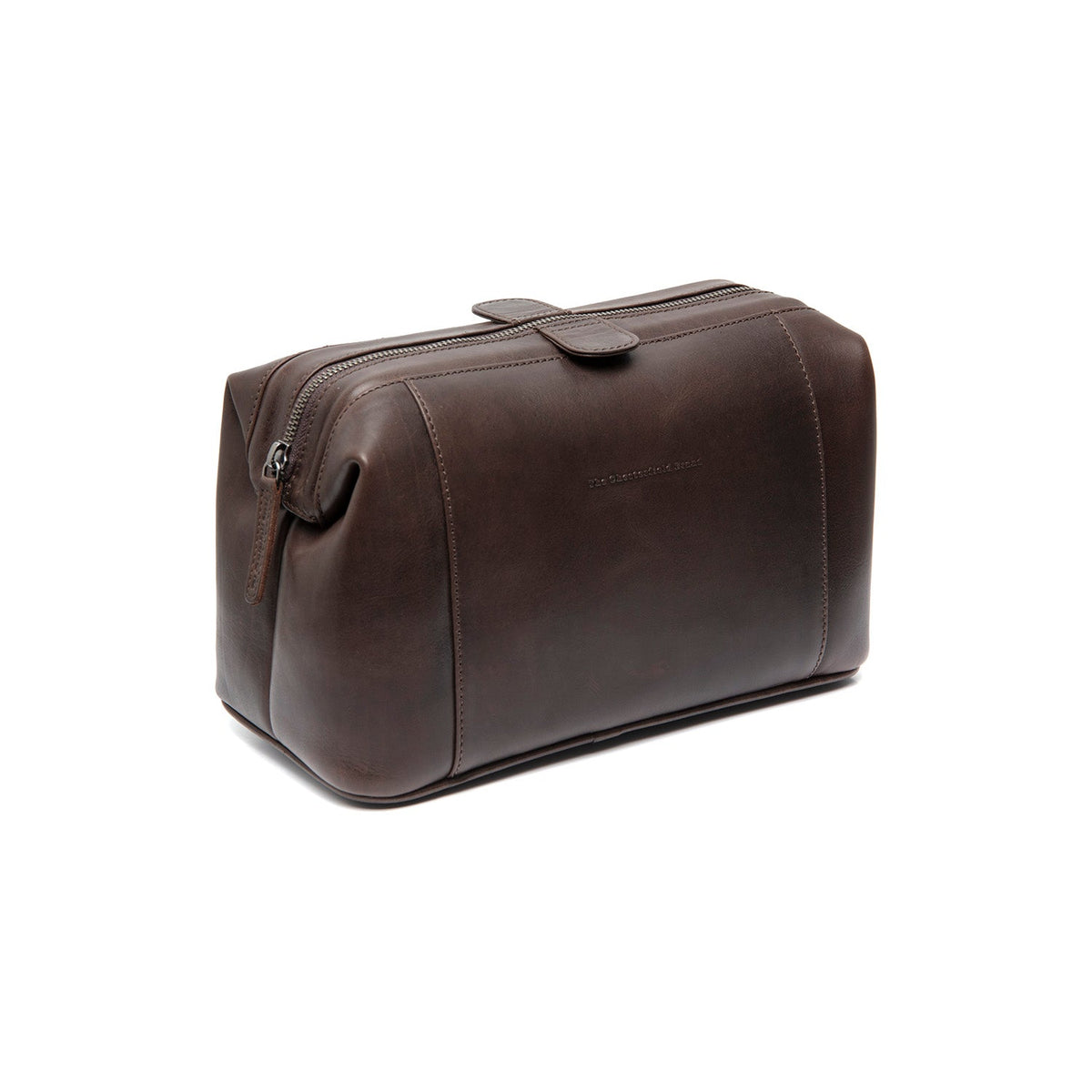 Styled Fit Perspective of Biassa Full-Grain Leather Toiletry Bag voor Dames on Model - Natural Daylight Drape