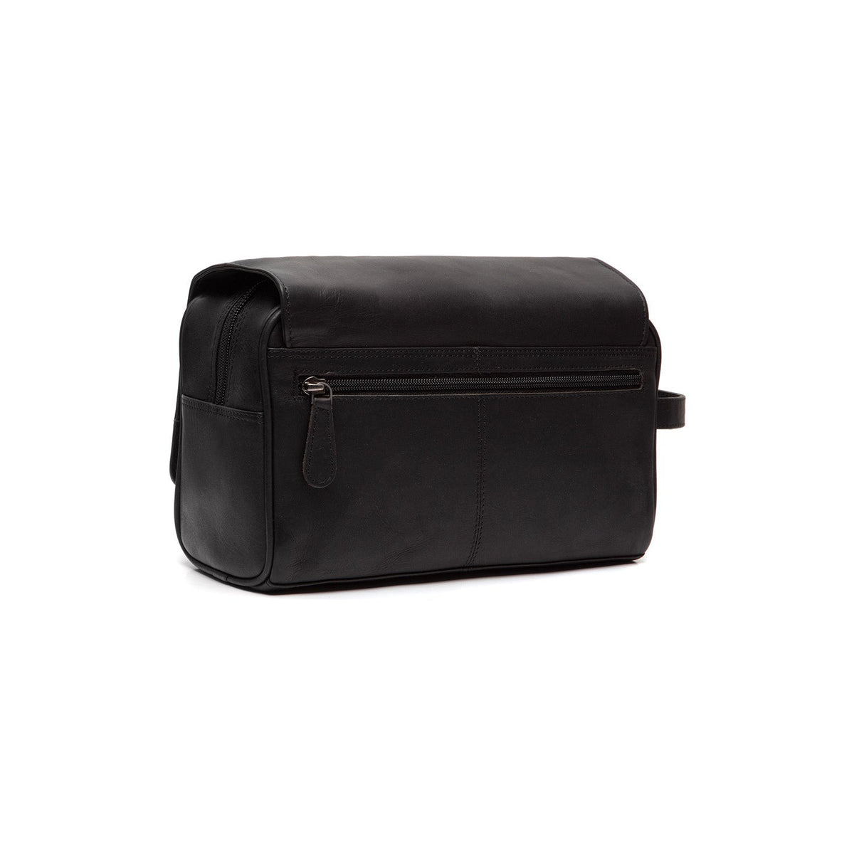 Tailored Rib Cuffs &amp; Hem Craftsmanship Construction Detail on Rosario Full-Grain Leather Toiletry Bag voor Dames