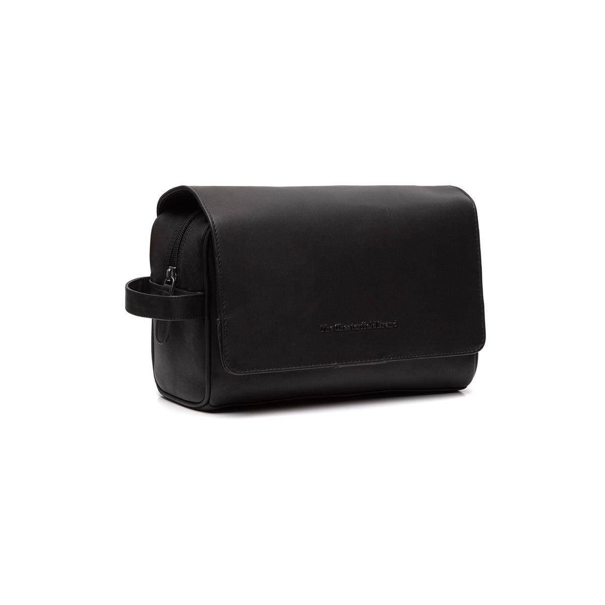 Rosario Full-Grain Leather Toiletry Bag voor Dames in Classic 100% Full-Grain Leather - Front Profile View &amp; Tailored Silhouette | Buy Online