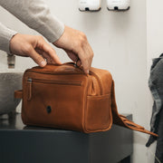 Rosario Full-Grain Leather Toiletry Bag voor Dames – alternate product view 3