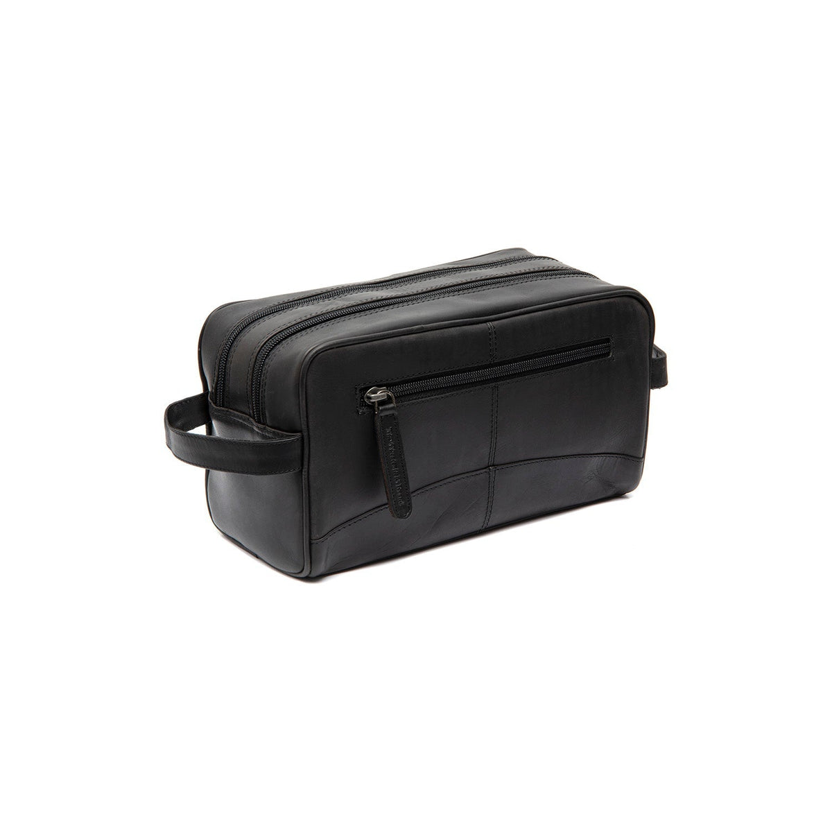 Styled Fit Perspective of Stacey Full-Grain Leather Toiletry Bag voor Dames on Model - Natural Daylight Drape