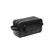 Styled Fit Perspective of Stacey Full-Grain Leather Toiletry Bag voor Dames on Model - Natural Daylight Drape