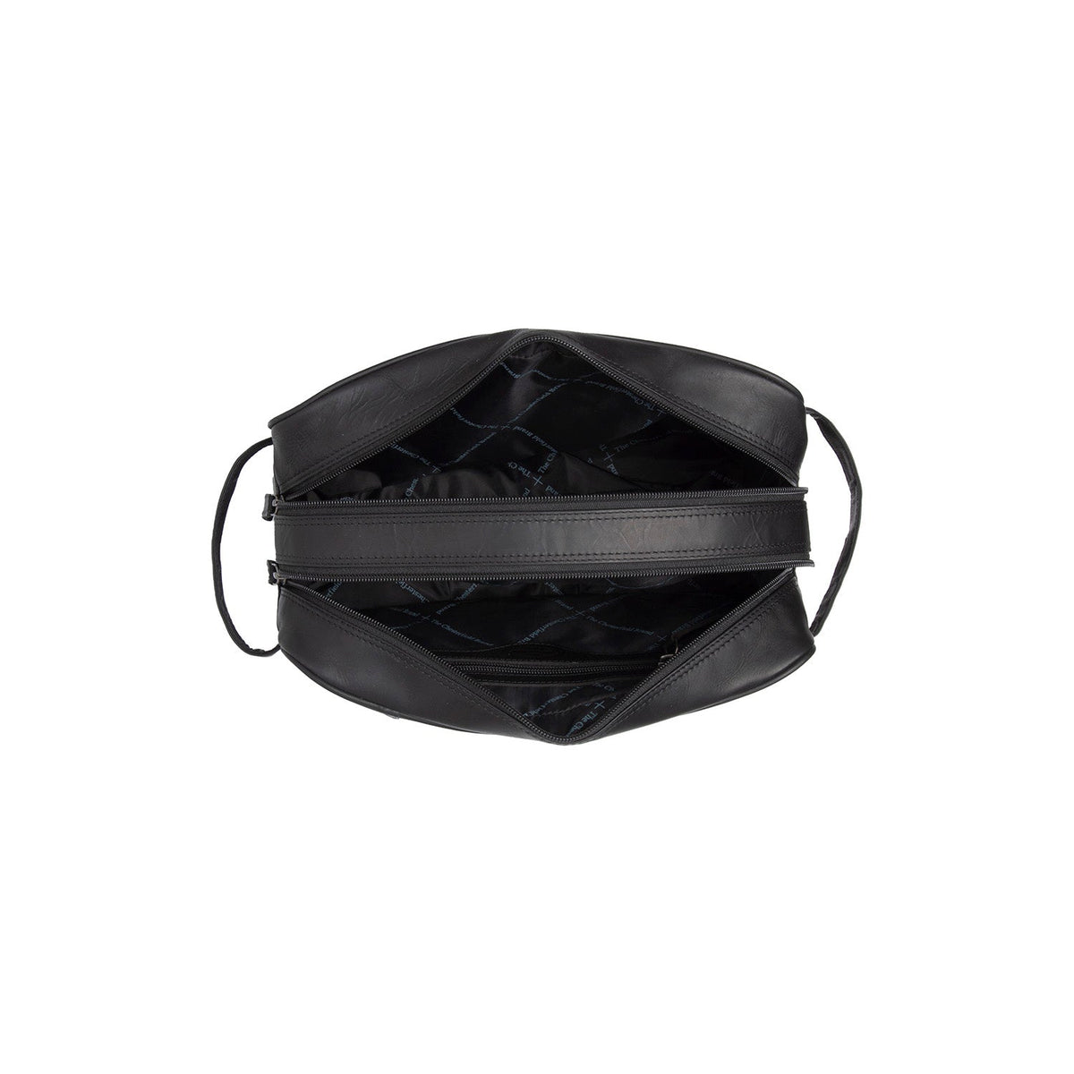 Tailored Rib Cuffs &amp; Hem Craftsmanship Construction Detail on Stefan Full-Grain Leather Toiletry Bag voor Dames