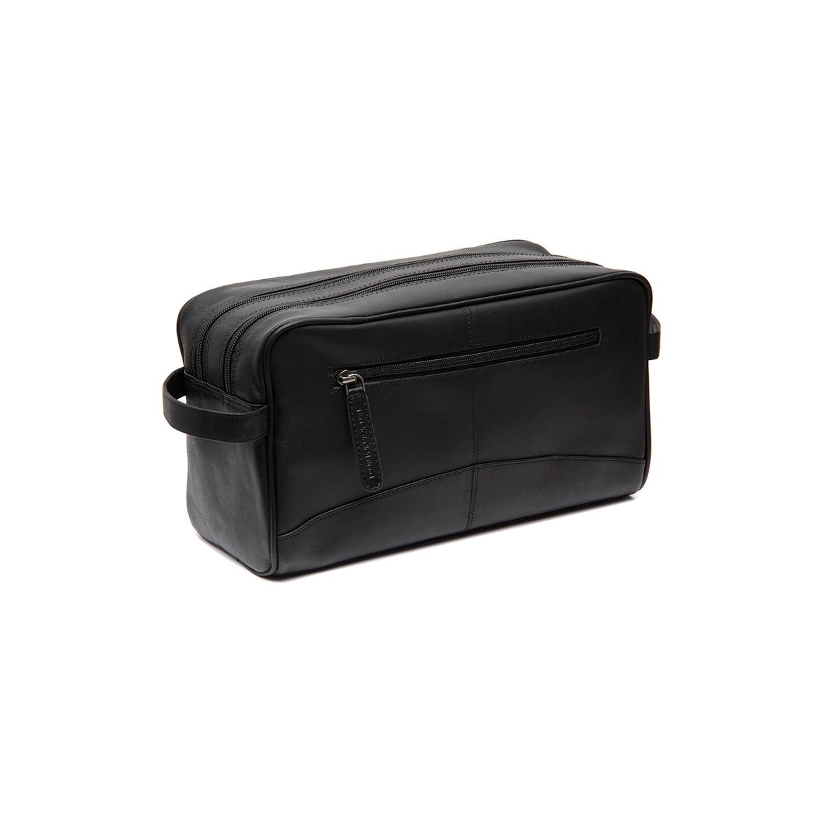 Styled Fit Perspective of Stefan Full-Grain Leather Toiletry Bag voor Dames on Model - Natural Daylight Drape