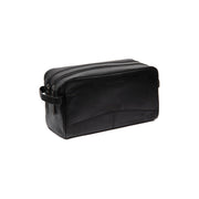 Stefan Full-Grain Leather Toiletry Bag voor Dames in Classic 100% Full-Grain Leather - Front Profile View &amp; Tailored Silhouette | Buy Online