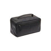 Tailored Rib Cuffs &amp; Hem Craftsmanship Construction Detail on Trevia Full-Grain Leather Toiletry Bag voor Dames