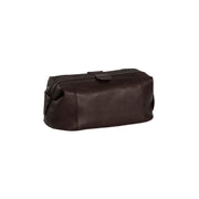 Tailored Rib Cuffs &amp; Hem Craftsmanship Construction Detail on Vince Full-Grain Leather Toiletry Bag voor Dames