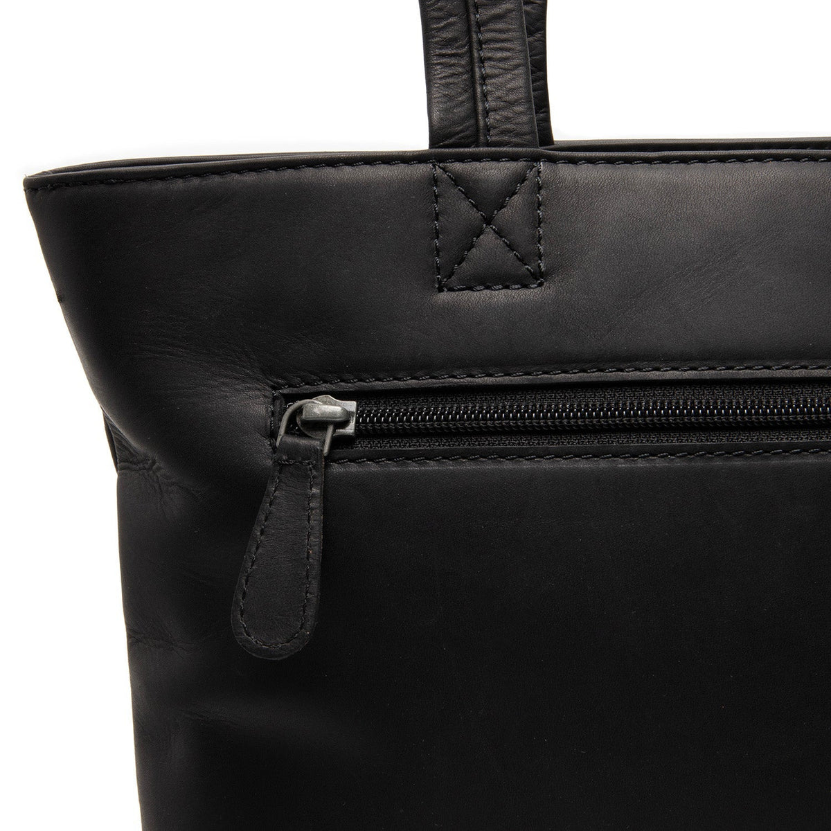 Alveron Full-Grain Leather Tote Bag voor Dames - Structured Side Profile Showing Gusset Depth &amp; Expansion Capacity