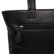 Alveron Full-Grain Leather Tote Bag voor Dames - Structured Side Profile Showing Gusset Depth &amp; Expansion Capacity