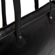 Astano Full-Grain Leather Tote Bag voor Dames - Structured Side Profile Showing Gusset Depth &amp; Expansion Capacity