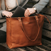 Berlin Volnerfleer Lederen shopper – alternate product view 2