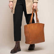 Berlin Volnerfleer Lederen shopper – alternate product view 3