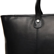 Solid Antique Brass Hardware &amp; Heavy-Duty Dual Zipper Detail on Ferrera Full-Grain Leather Tote Bag voor Dames