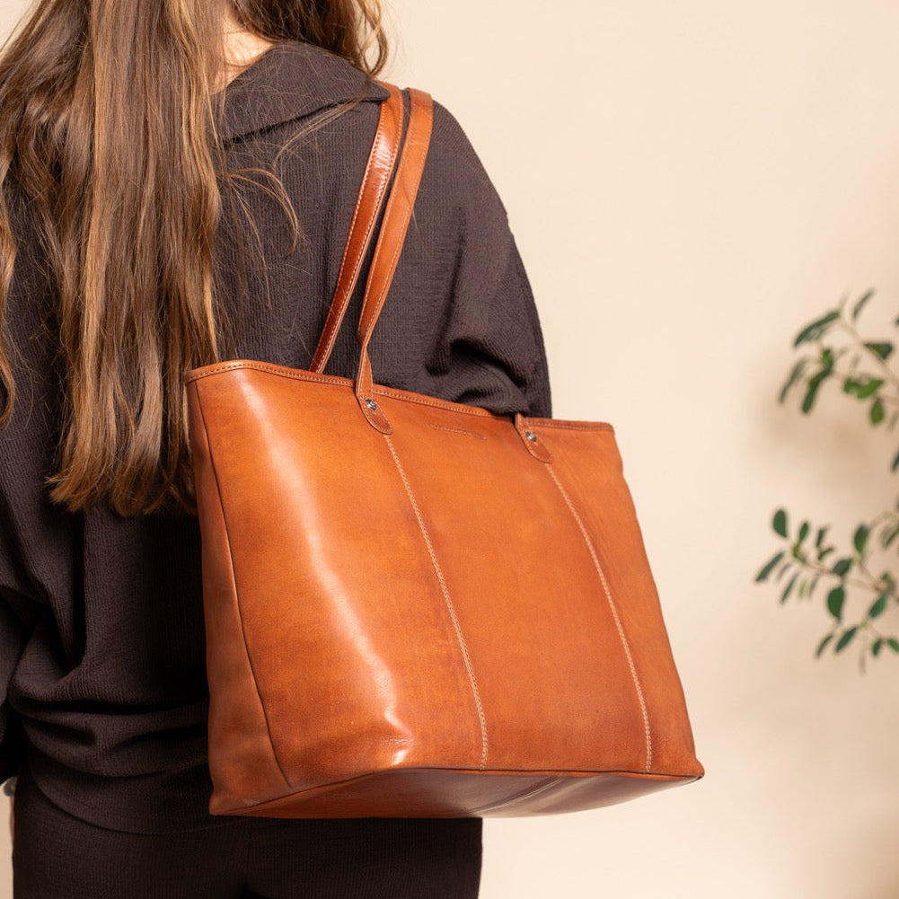 Ferrera Full-Grain Leather Tote Bag voor Dames – alternate product view 2