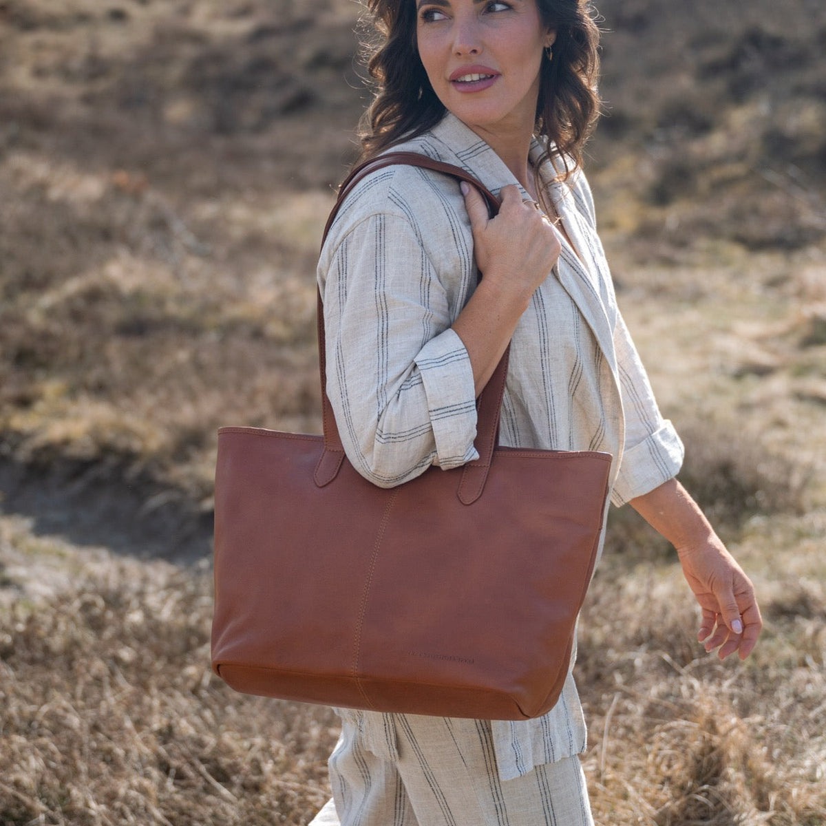 Monza Full-Grain Leather Tote Bag voor Dames – alternate product view 3
