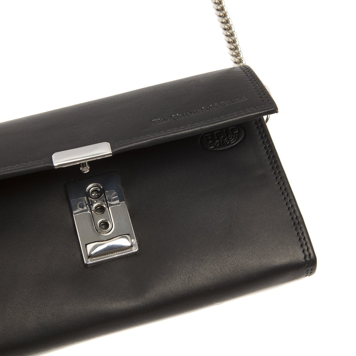 Elba Full-Grain Leather Waiter Wallet voor Dames - Structured Side Profile Showing Gusset Depth &amp; Expansion Capacity