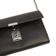 Elba Full-Grain Leather Waiter Wallet voor Dames - Structured Side Profile Showing Gusset Depth &amp; Expansion Capacity