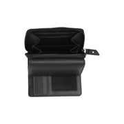Solid Antique Brass Hardware &amp; Heavy-Duty Dual Zipper Detail on Aldra Full-Grain Leather Wallet voor Dames