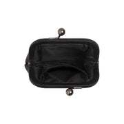 Calvia Full-Grain Leather Wallet voor Dames - Structured Side Profile Showing Gusset Depth &amp; Expansion Capacity