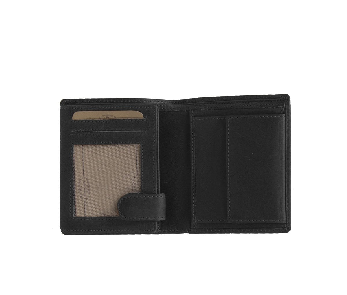 Solid Antique Brass Hardware &amp; Heavy-Duty Dual Zipper Detail on Carl Full-Grain Leather Wallet voor Heren