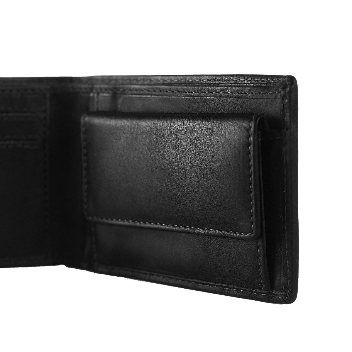 Enzo Full-Grain Leather Wallet voor Heren - Structured Side Profile Showing Gusset Depth &amp; Expansion Capacity