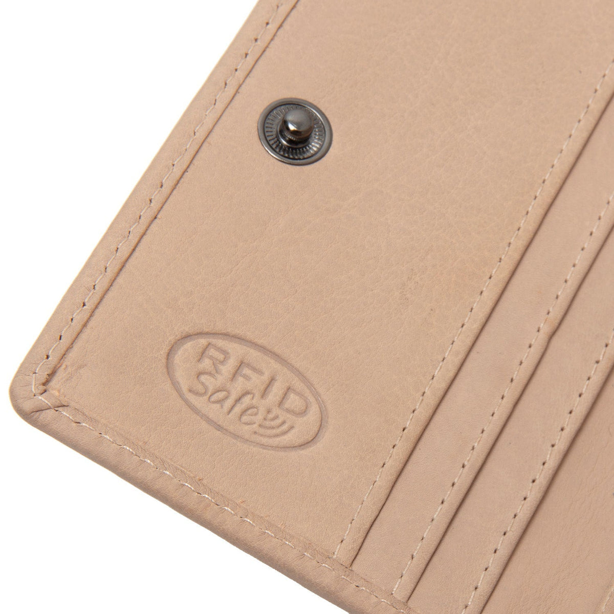 Floren Full-Grain Leather Wallet voor Dames - Structured Side Profile Showing Gusset Depth &amp; Expansion Capacity