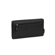 Solid Antique Brass Hardware &amp; Heavy-Duty Dual Zipper Detail on Halle Full-Grain Leather Wallet voor Dames