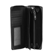 Halle Full-Grain Leather Wallet voor Dames - Structured Side Profile Showing Gusset Depth &amp; Expansion Capacity