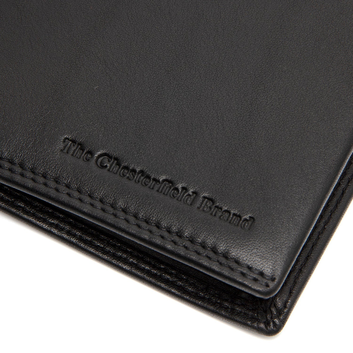 Solid Antique Brass Hardware &amp; Heavy-Duty Dual Zipper Detail on Hanson Full-Grain Leather Wallet voor Heren
