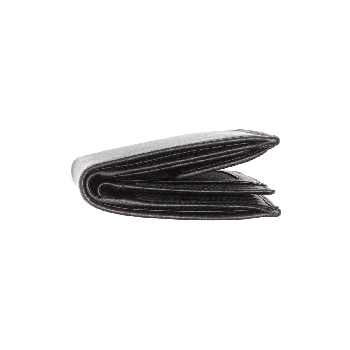 Hanson Full-Grain Leather Wallet voor Heren - Structured Side Profile Showing Gusset Depth &amp; Expansion Capacity