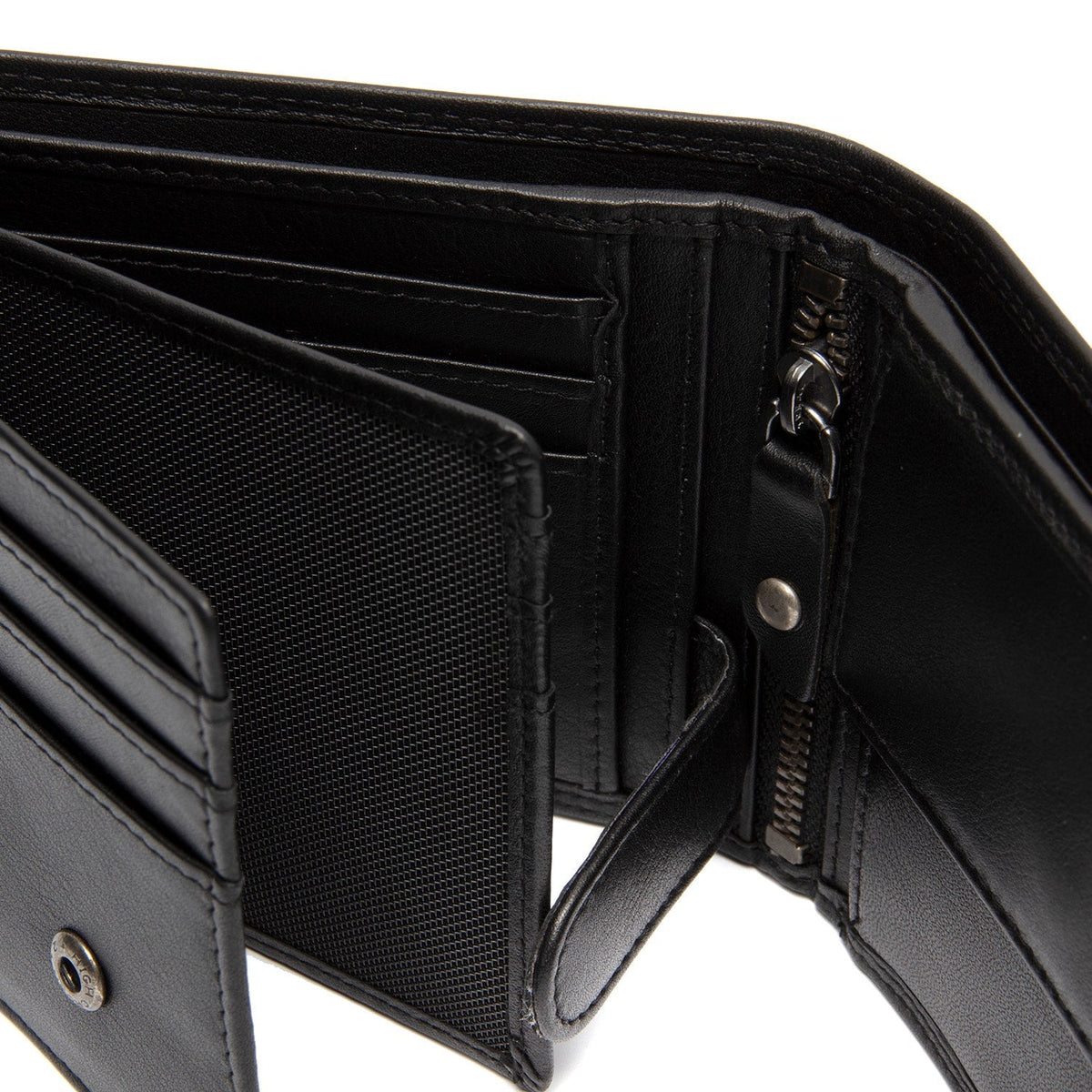Hendrick Full-Grain Leather Wallet voor Heren - Structured Side Profile Showing Gusset Depth &amp; Expansion Capacity