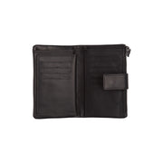 Landau Full-Grain Leather Wallet voor Dames - Structured Side Profile Showing Gusset Depth &amp; Expansion Capacity