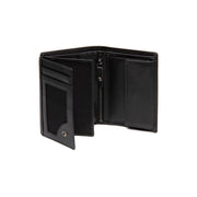 Solid Antique Brass Hardware &amp; Heavy-Duty Dual Zipper Detail on Leroy Full-Grain Leather Wallet voor Heren