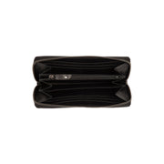 
Solid Antique Brass Hardware & Heavy-Duty Dual Zipper Detail on Livorno Leren portemonnee