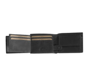 Solid Antique Brass Hardware &amp; Heavy-Duty Dual Zipper Detail on Marvin Full-Grain Leather Wallet voor Heren