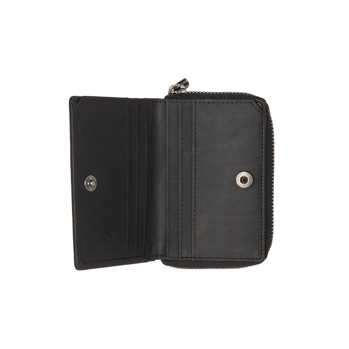 Osum Full-Grain Leather Wallet voor Dames - Structured Side Profile Showing Gusset Depth &amp; Expansion Capacity