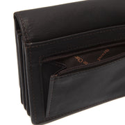 Solid Antique Brass Hardware &amp; Heavy-Duty Dual Zipper Detail on Salzburg Full-Grain Leather Wallet voor Dames
