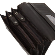 Salzburg Full-Grain Leather Wallet voor Dames - Structured Side Profile Showing Gusset Depth &amp; Expansion Capacity