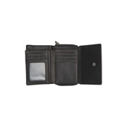 Sorraia Full-Grain Leather Wallet voor Dames - Structured Side Profile Showing Gusset Depth &amp; Expansion Capacity