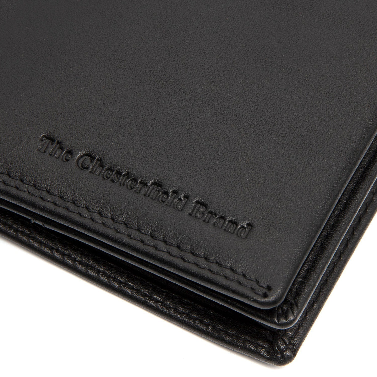 Solid Antique Brass Hardware &amp; Heavy-Duty Dual Zipper Detail on Vincent Full-Grain Leather Wallet voor Heren