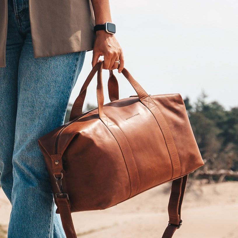 Conor Full-Grain Leather Weekender Bag voor Dames – alternate product view 2